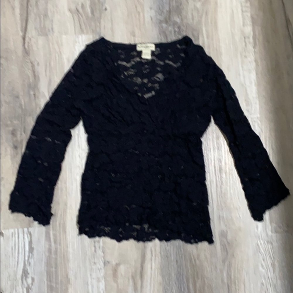 Black Lacey see through long sleeve shirt